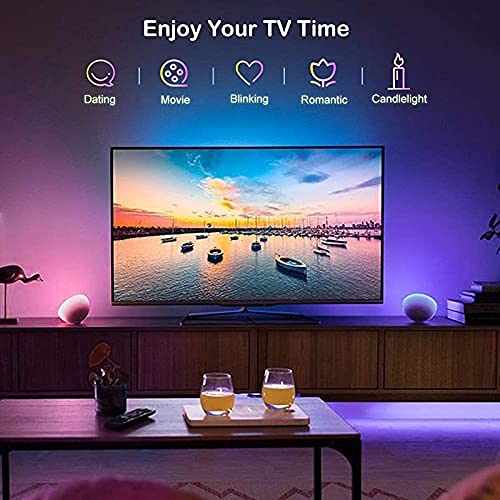 Desidiya® USB 5V 5050 RGB LED Flexible Strip Light Multi-Color Changing Lighting Kit, TV Background Lighting with Mini Controller for TV PC Laptop Bias Lighting (1 Meter for TV's Upto 28")