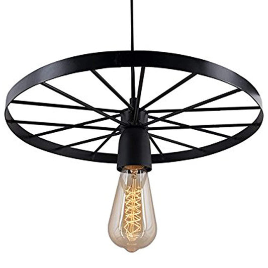 Desidiya Hanging Wheel Ceiling Light Lamp (Black, Bulb not Included)
