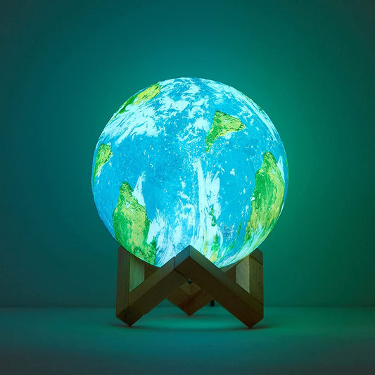 DesiDiya® Earth Lamp, Night Light 16 Colors 3D Print (15 cm)