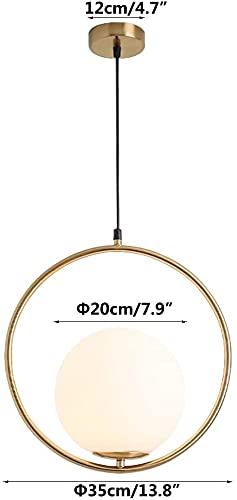 DesiDiya® Spherical Metal & Glass Hanging Pendant Home Decor Items, Hanging Ceiling Decorative Chandelier Home, Living Room (Pack of 1 - Gold, Bulb Not Included)