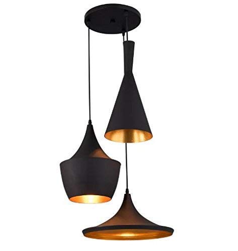 DesiDiya® Hanging Tulip Cone Disc Ceiling Light Lamp Home Decor Items Jhumar Lighing, 40 Watts,(Bulb Not Included, Black)