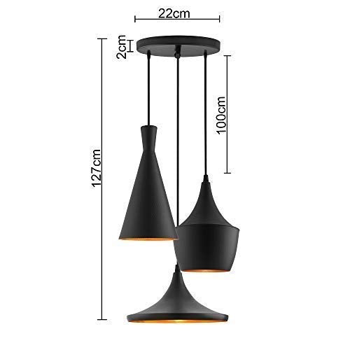 DesiDiya® Hanging Tulip Cone Disc Ceiling Light Lamp Home Decor Items Jhumar Lighing, 40 Watts,(Bulb Not Included, Black)