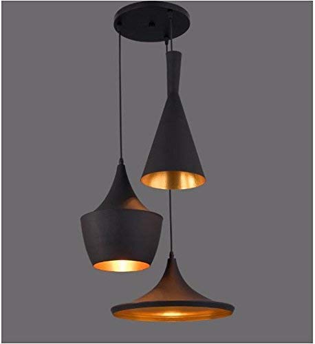 DesiDiya® Hanging Tulip Cone Disc Ceiling Light Lamp Home Decor Items Jhumar Lighing, 40 Watts,(Bulb Not Included, Black)