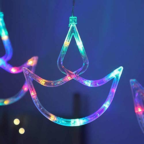 DesiDiya® Multicolor Diya/Diwali Light Curtain, String Lights with 12 Hanging Diyas, 8 Flashing Mode