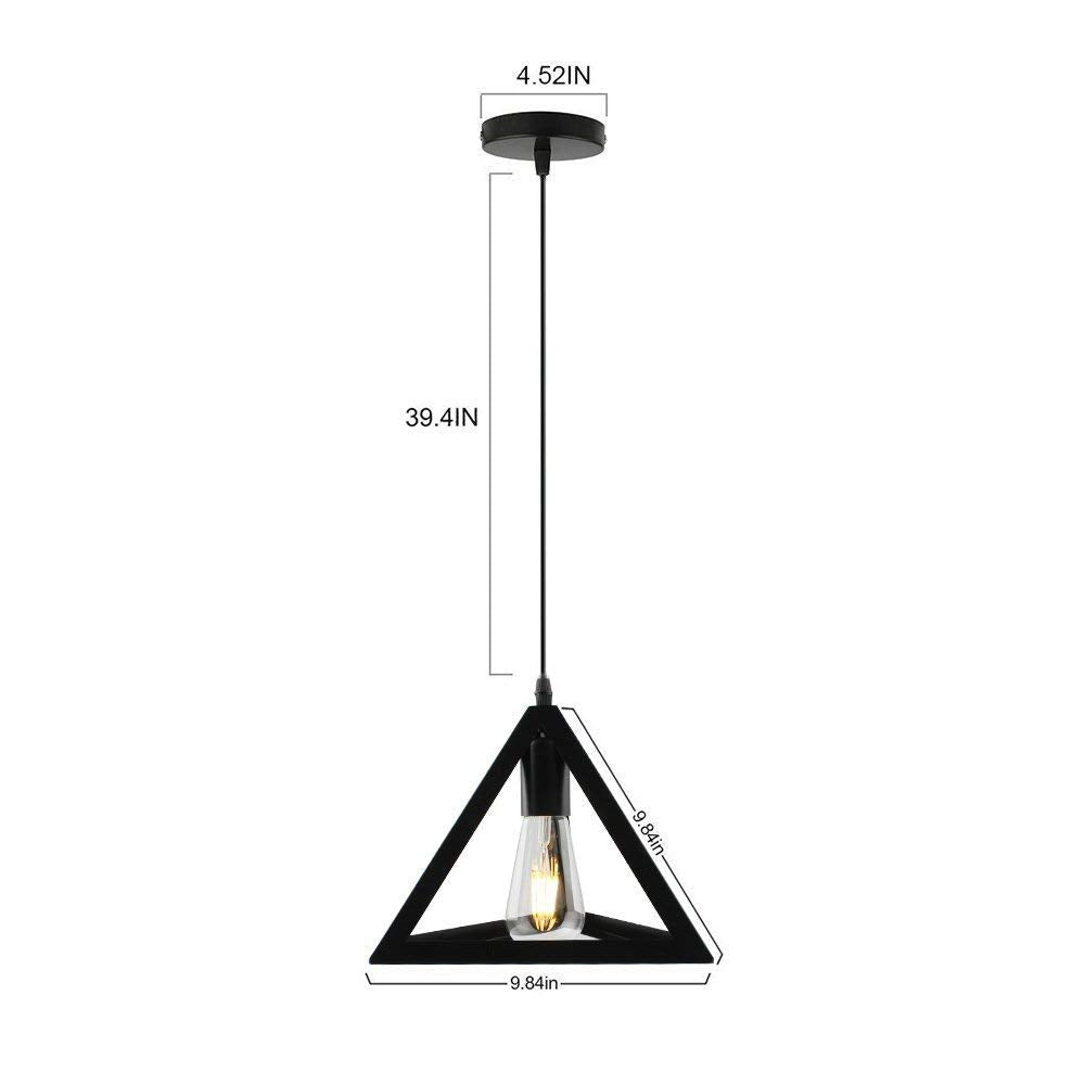 DesiDiya® Pyramid/ Triangle Shape Pendant Lights (Black, Bulb not Included)