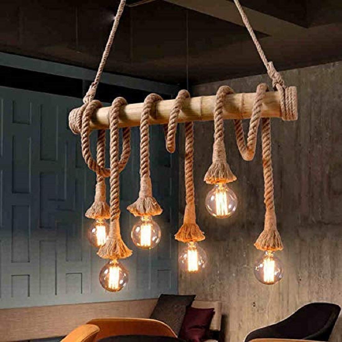 DesiDiya® Bamboo Rope Lights for Ceiling Hanging, Bulb Not Included