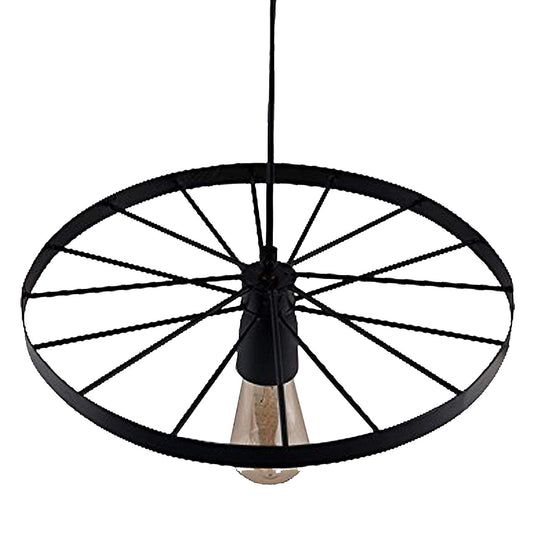 Desidiya Hanging Wheel Ceiling Light Lamp (Black, Bulb not Included)