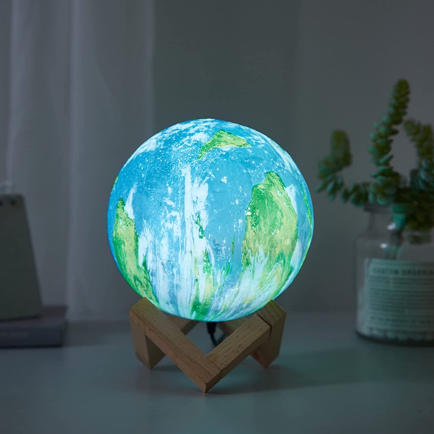 DesiDiya® Earth Lamp, Night Light 16 Colors 3D Print  (15 cm)